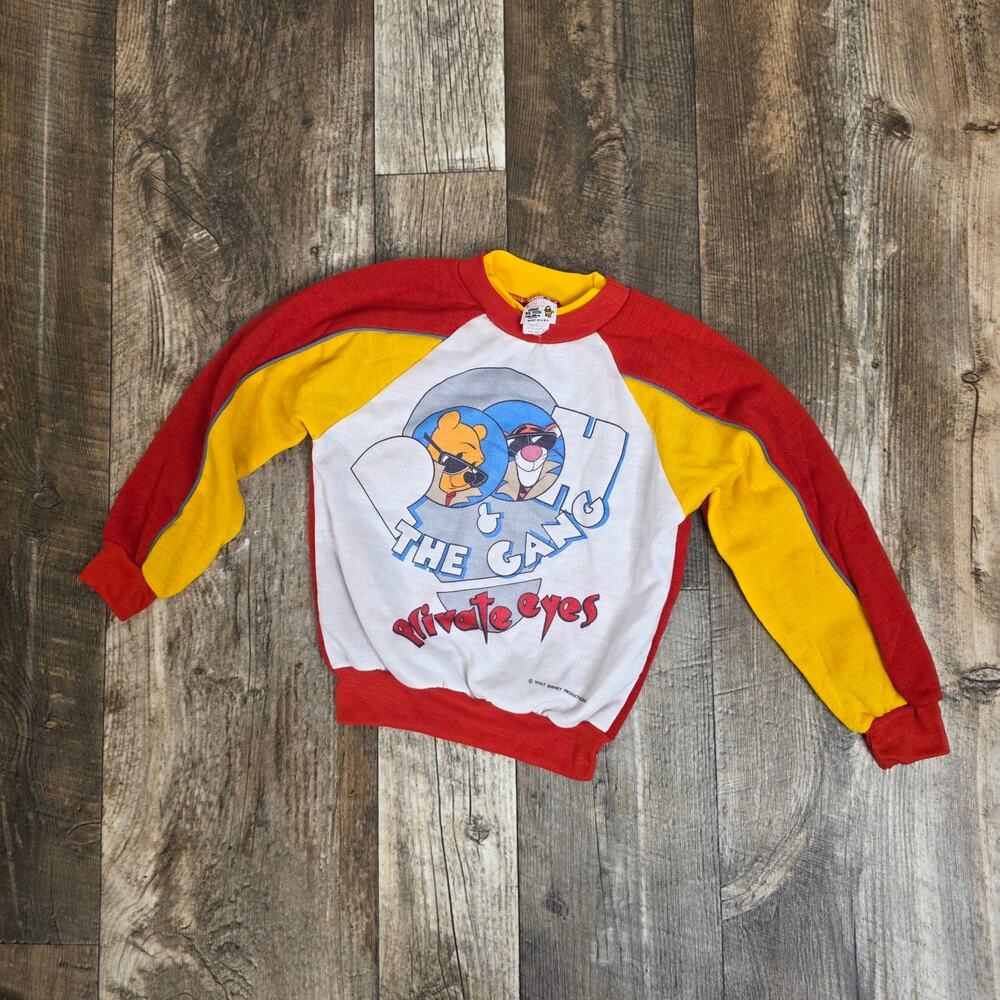 Vintage Winnie the Pooh Tigger Sweatshirt Disney Cartoon Size Large 7 80s 90s